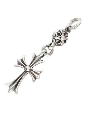 Chrome Hearts Tny CH Crs 1 Ball Tiny Cross Charm Silver Necklace Top